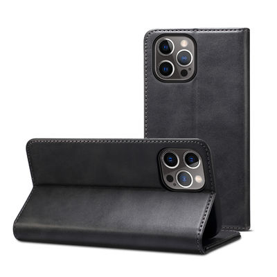 Luxus-Iphone Leder-Kasten echten ledernen Geldbörsen-Telefon-Kasten ODM/Soems