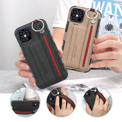 Lanyard Strap Leather Phone Cases für Iphone 14 13 Scratchproof