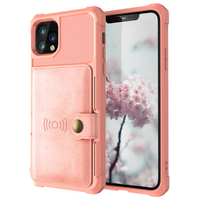 Soem-Telefon-lederner Geldbörsen-Kasten stoßsicherer Magsafing-Kartenhalter für Iphone 14