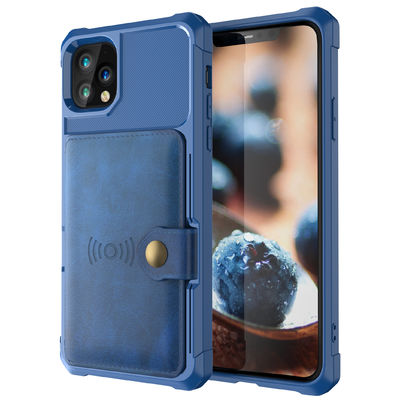 Soem-Telefon-lederner Geldbörsen-Kasten stoßsicherer Magsafing-Kartenhalter für Iphone 14