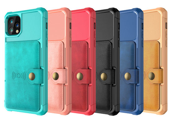 Soem-Telefon-lederner Geldbörsen-Kasten stoßsicherer Magsafing-Kartenhalter für Iphone 14