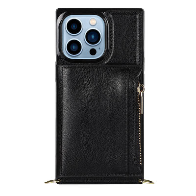 Nahtlose lederne Iphone Kasten-Geldbörsen-stoßsicheres Luxusechtes PUs