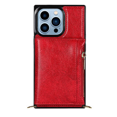 Nahtlose lederne Iphone Kasten-Geldbörsen-stoßsicheres Luxusechtes PUs