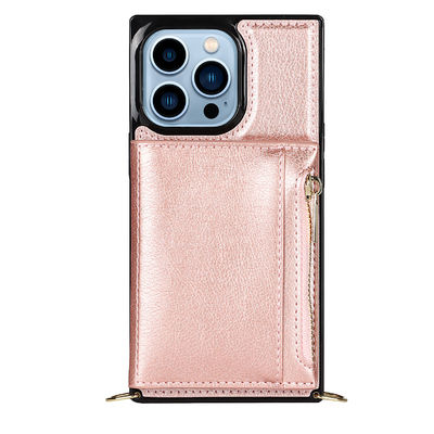 Nahtlose lederne Iphone Kasten-Geldbörsen-stoßsicheres Luxusechtes PUs