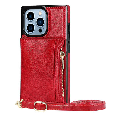 Nahtlose lederne Iphone Kasten-Geldbörsen-stoßsicheres Luxusechtes PUs