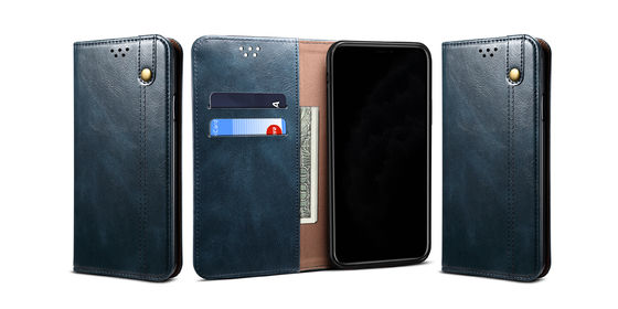 Vorzüglicher Fall-schmutzfester Luxusgeldbörsen-Telefon-Kasten Iphone echter lederner