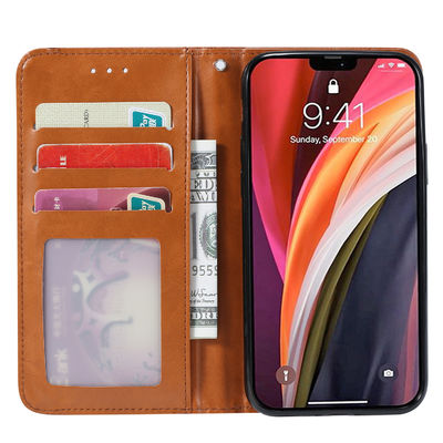 Lederner Fall vorzüglicher lederner Telefon-Kasten-lederner Geldbörsen-Telefon-Kasten Iphone