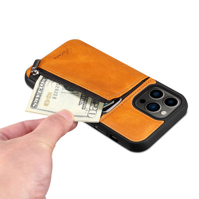 Echter lederner Telefon-Kästen Luxus-Iphone-Geldbörsen-Kasten modern