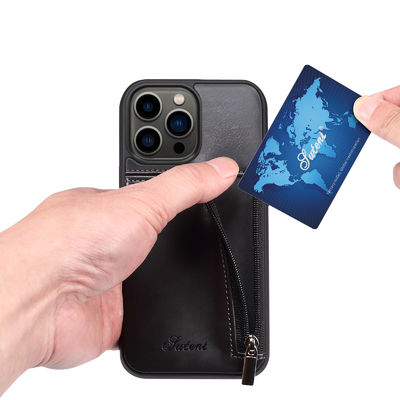 Echter lederner Telefon-Kästen Luxus-Iphone-Geldbörsen-Kasten modern