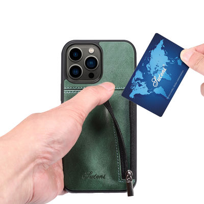 Echter lederner Telefon-Kästen Luxus-Iphone-Geldbörsen-Kasten modern