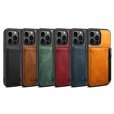 Echter lederner Telefon-Kästen Luxus-Iphone-Geldbörsen-Kasten modern