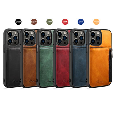 Echter lederner Telefon-Kästen Luxus-Iphone-Geldbörsen-Kasten modern
