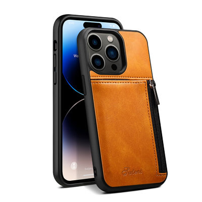 Echter lederner Telefon-Kästen Luxus-Iphone-Geldbörsen-Kasten modern