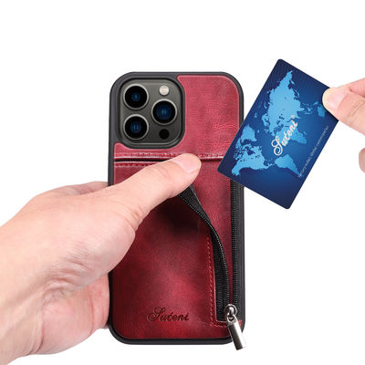 Echter lederner Telefon-Kästen Luxus-Iphone-Geldbörsen-Kasten modern