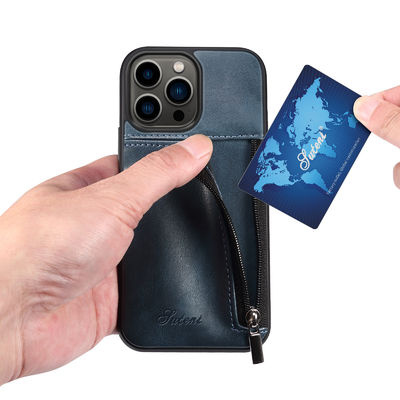 Echter lederner Telefon-Kästen Luxus-Iphone-Geldbörsen-Kasten modern