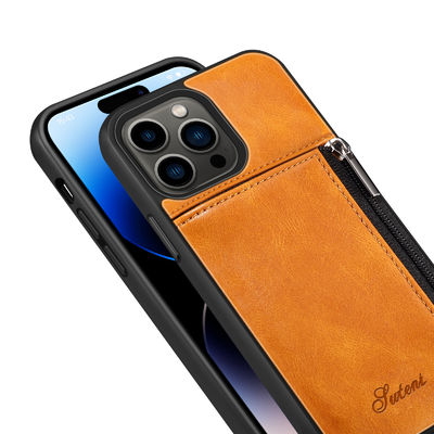 Echter lederner Telefon-Kästen Luxus-Iphone-Geldbörsen-Kasten modern