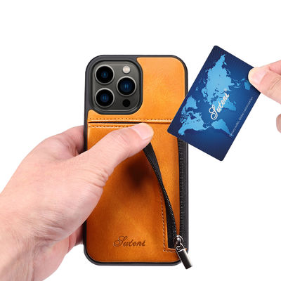 Echter lederner Telefon-Kästen Luxus-Iphone-Geldbörsen-Kasten modern