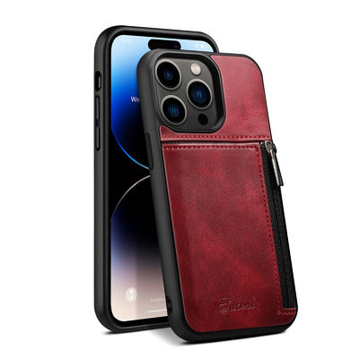 Echter lederner Telefon-Kästen Luxus-Iphone-Geldbörsen-Kasten modern