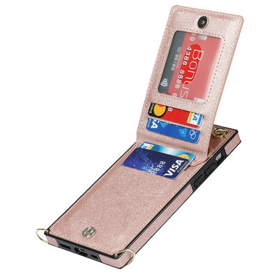 Lederne Telefon-Luxuskästen echter lederner Iphone-Geldbörsen-Kasten