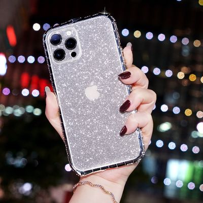 Luxus Glitter Bling Diamant Transparent Weiches Telefongehäuse Für iPhone 14 13 12 Pro Max 11 XS XR 8 Plus